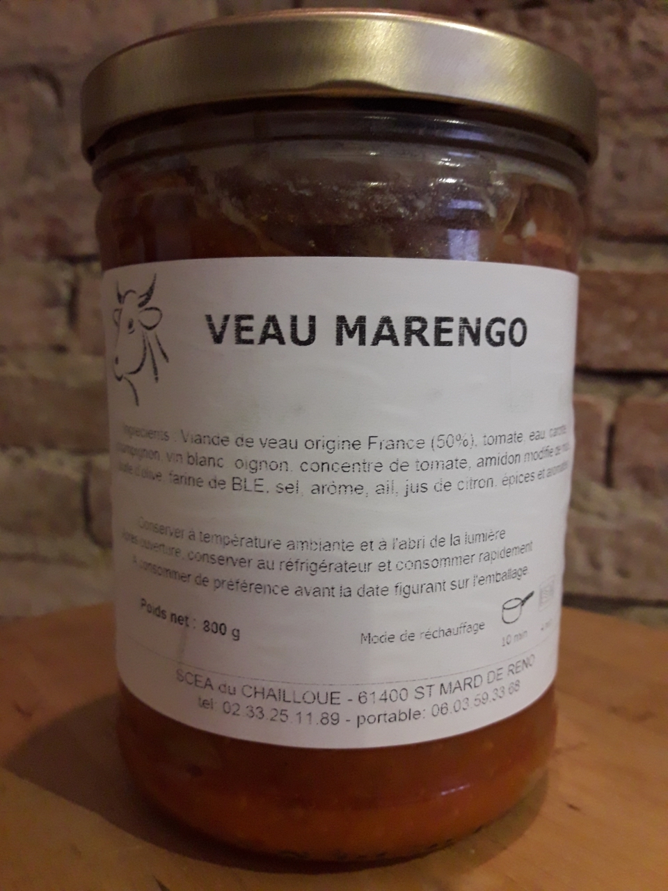 Veau marengo 800g 800 g Scea Du Chailloué Locavor fr