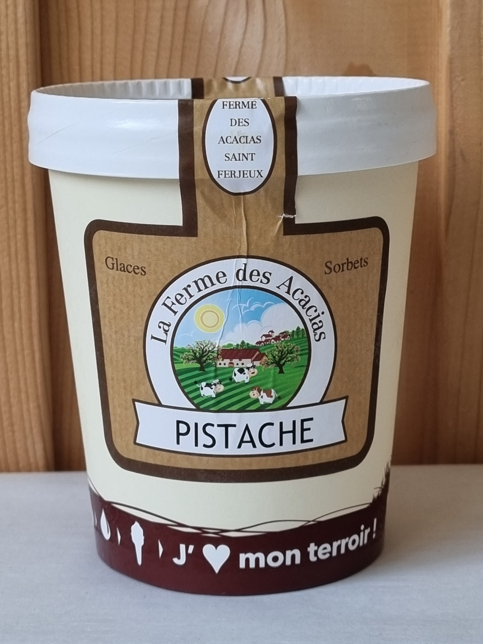 Crème glacée pistache 500 ml 500 ml La Ferme Des Acacias Locavor fr