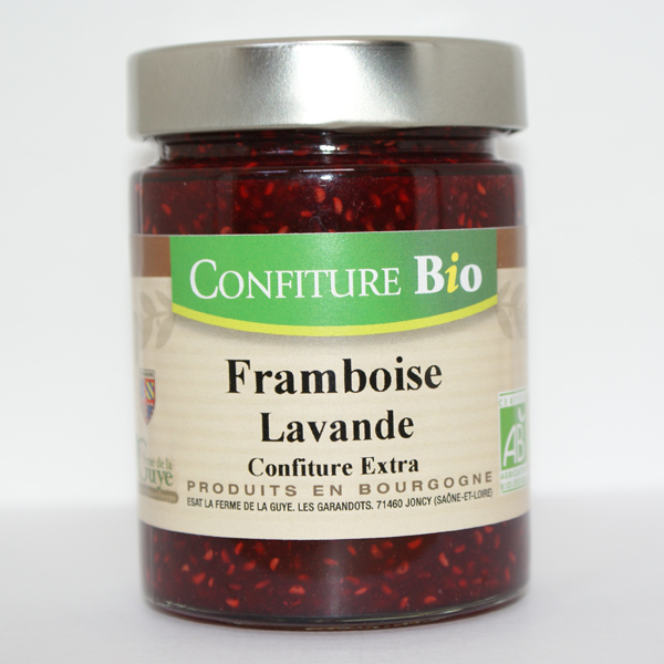 Confiture Framboise Lavande Bio 320 G Ferme De La Guye Locavor Fr