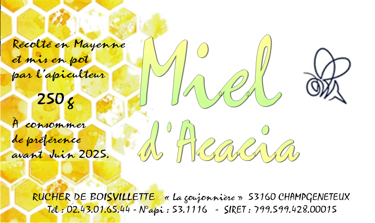 Miel Acacia G G Rucher De Boisvillette Locavor Fr