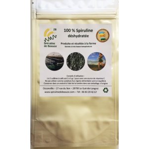 Spiruline deshydratee en paillettes (100gr)
