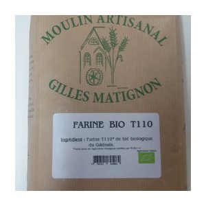 Farine de blé bio t110 conditionnée par 5 kgs