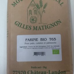 Farine de blé bio t65 conditionnée par 2 kg
