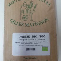 Farine de blé bio t80 conditionnée par 5 kg