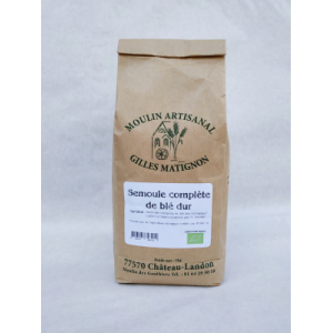 Semoule complète de blé dur bio 2 kg