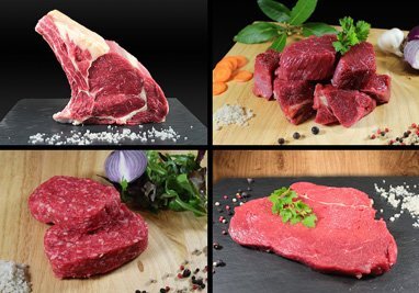 Caissette viande de génisse avec filet, côte de boeuf, pot au feu 15 kg 
