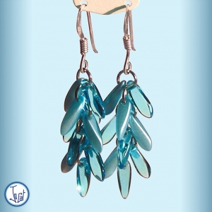 Boucles d'oreilles bleu glace et bleu céleste, courtes en acier chirurgical