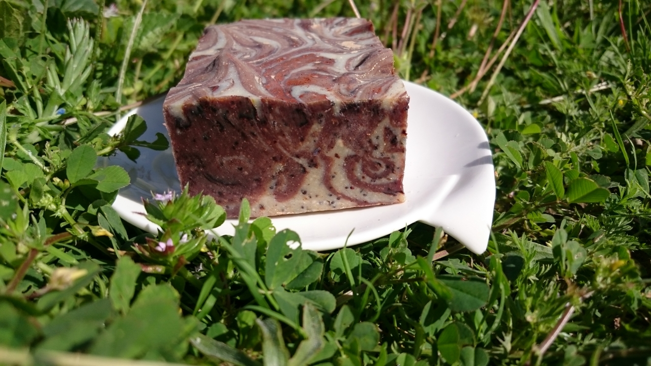 Savon Exfoliant Gateau Gourmand Chocolat Banane Bio Karite Bio Pavot 100 G Bulles Paysannes Locavor Fr