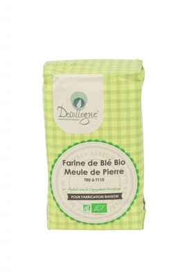 Farine de blé bio meule de pierre t80 à t110 en sachet kraft 1 kg