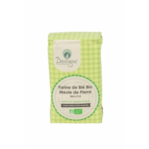 Farine de blé bio meule de pierre t80 à t110 en sachet kraft 1 kg