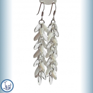 Boucles d'oreilles givre et neige, en acier chirurgical, pluie longues