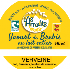 Yaourt au lait de brebis verveine