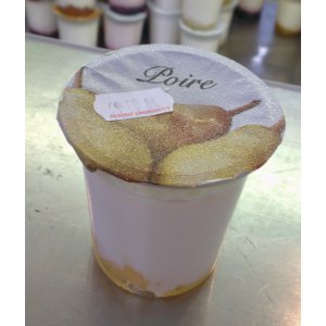 Yaourt nature sur coulis : poire (2 x 125g.)