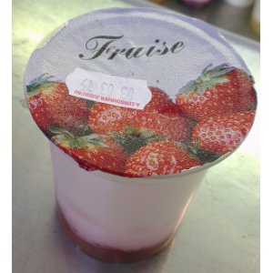 Yaourt nature sur coulis : fraise (2 x 125g.)