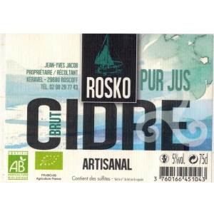 Rosko cidre brut bio 75 cl