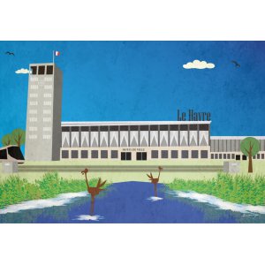 Poster photo 42x60 cm hôtel de ville du havre
