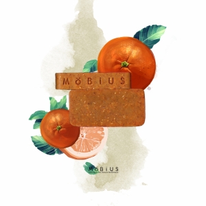 Savon de douche 'agrumes & urucum' saponifié à froid, glycériné et surgras.