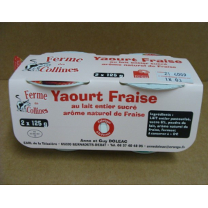 Yaourt arôme naturel de fraise