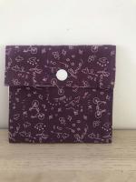 Pochette à savon/disques 'violet fleurs vélo'