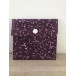 Pochette à savon/disques 'violet fleurs vélo'