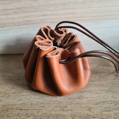 Bourse en cuir marron