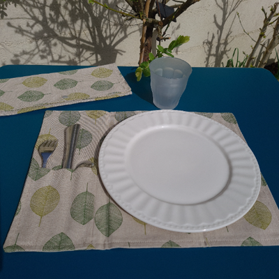 Set de table feuilles vertes
