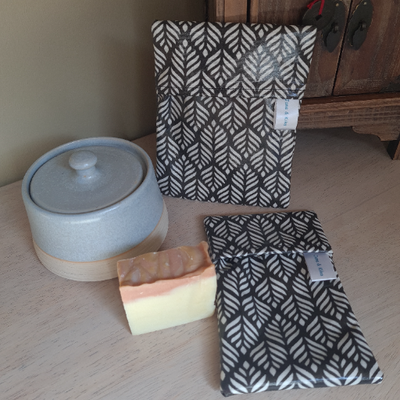 Pochette à savon xxl noir et blanc