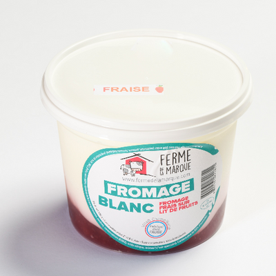Fromage blanc battu a la fraises (500 gr)