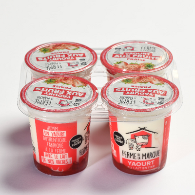 Yaourt brassé sur lit de fruits x 4 fraise