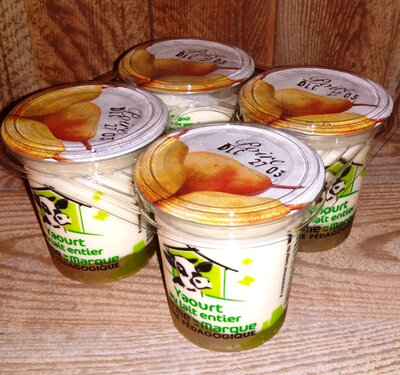 Yaourts brassés sur lit de fruits x 4 poire