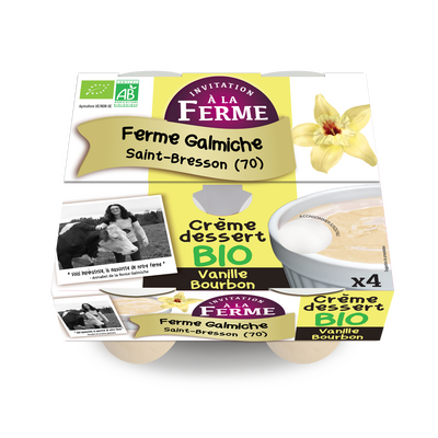 Crème dessert bio vanille bourbon 4x100g