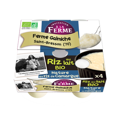 Riz au lait bio nature 4x125g