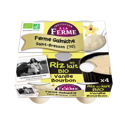 Riz au lait bio vanille bourbon 4x125g