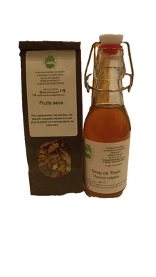 Sirop de thym + mélange fruits secs-
