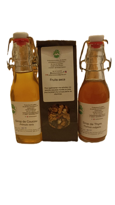 Sirop de coucou +sirop de thym+ fruits secs