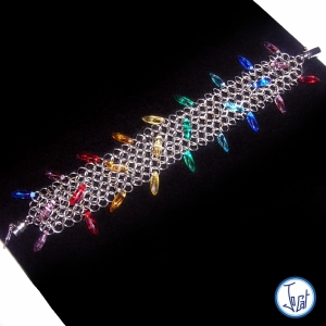 Bracelet arc-en-ciel taille 2, en cotte de maille faite main