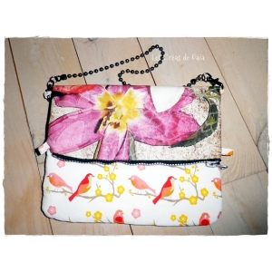 Fleurs fanées- pochette tissu photo