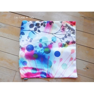 Coussin tissu - efflorescence blue