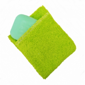 Moussette pour le savon en éponge vert 100%coton bio