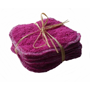 Lot de 10 lingettes lavable violette en coton bio 10 cm  