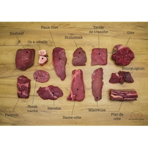 Bœuf 10 kg colis avec entrecôtes BF10 : Vente viande ferme