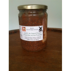 Confit de canard ô lentilles vertes picard