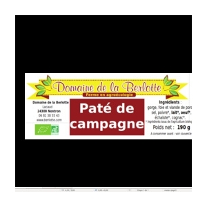 Paté de campagne pur porc