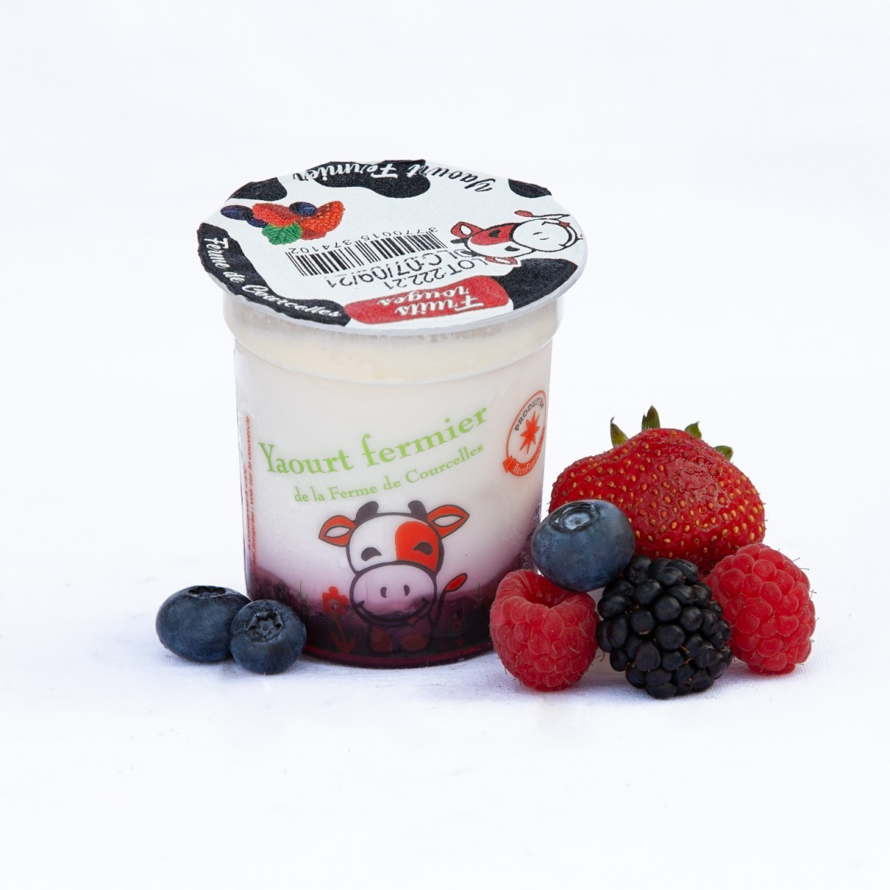 A*yaourt aux fruits rouges - 2 formats - La Ferme De Courcelles 