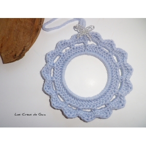 Décoration murale gris de lin • cadre crochet