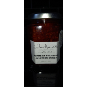 Confiture pomme et framboise au citron entier