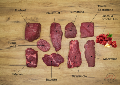 Colis de bœuf aubrac ou limousine « spécial grillade et barbecue » 10kg