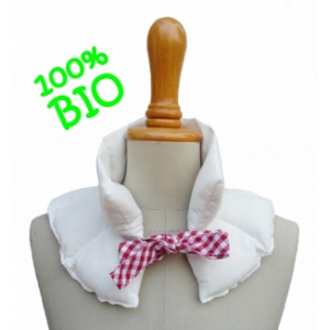 Bouillotte tour de cou biais vichy rouge