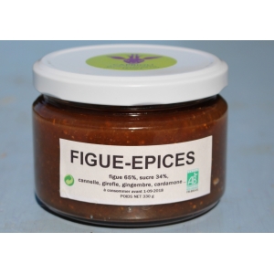 Confiture figue epices 99% d'ingredients agricoles biologiques