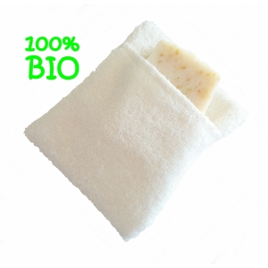 Moussette pour le savon en éponge blanche 100%coton bio
